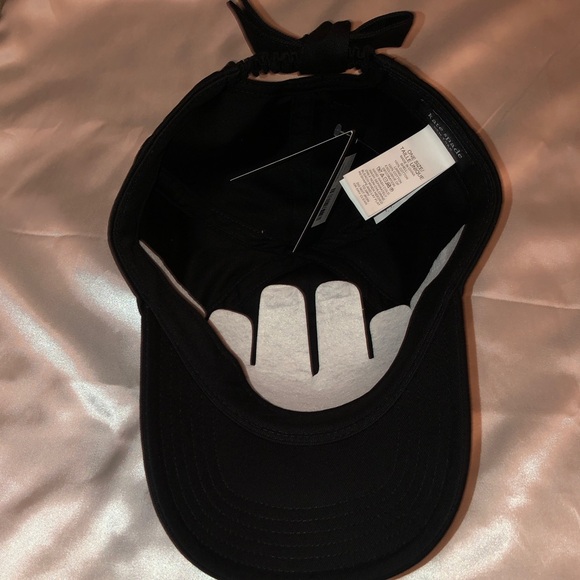 Kate Spade 100% Cotton Black Bow Baseball Hat Gold Tone Spade Logo OS NWT main image 11